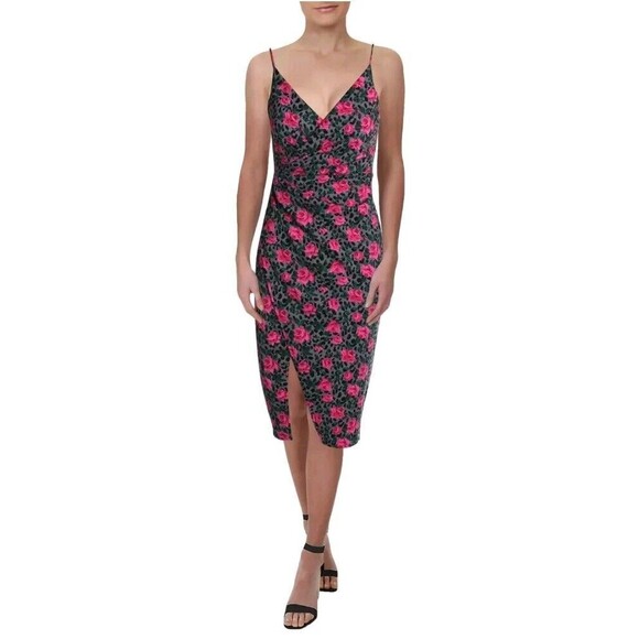 Betsey Johnson Pink and Black Floral Strapless Dress - Picture 4 of 7